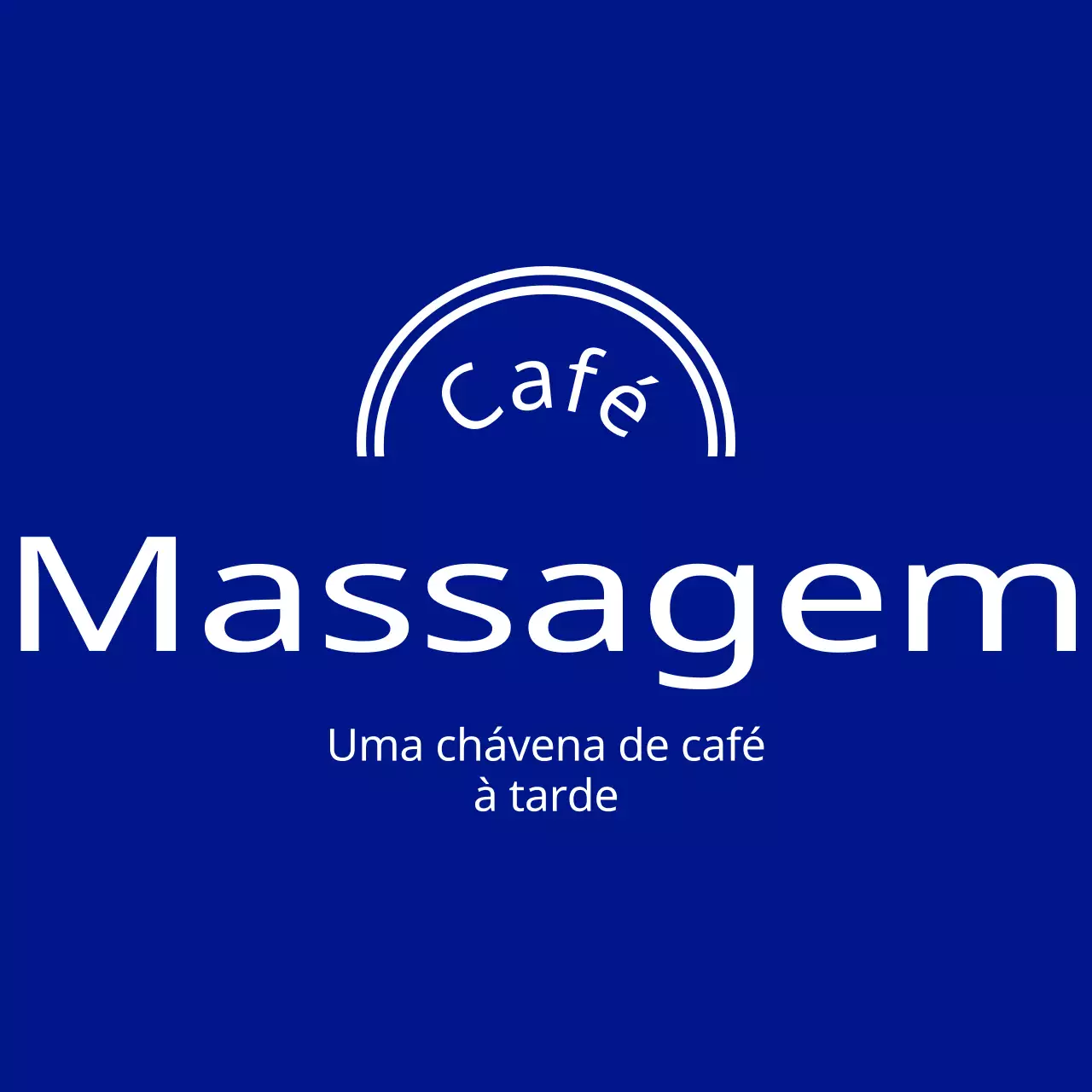Avental com logótipo com o nome do café em linhas arqueadas