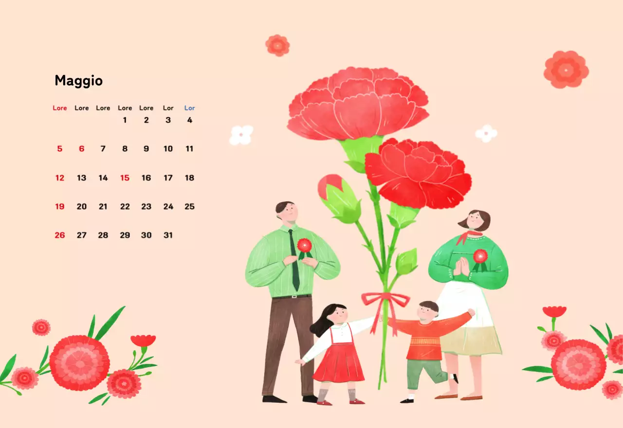Un calendario di Capodanno caldo e illustrato