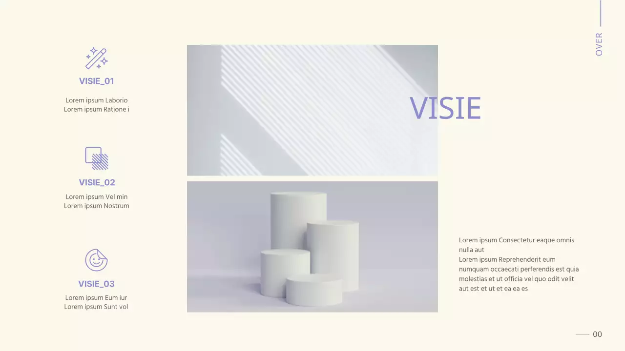 Een strakke, mauve en beige portfolio voor de voorbereiding van een student op een baan