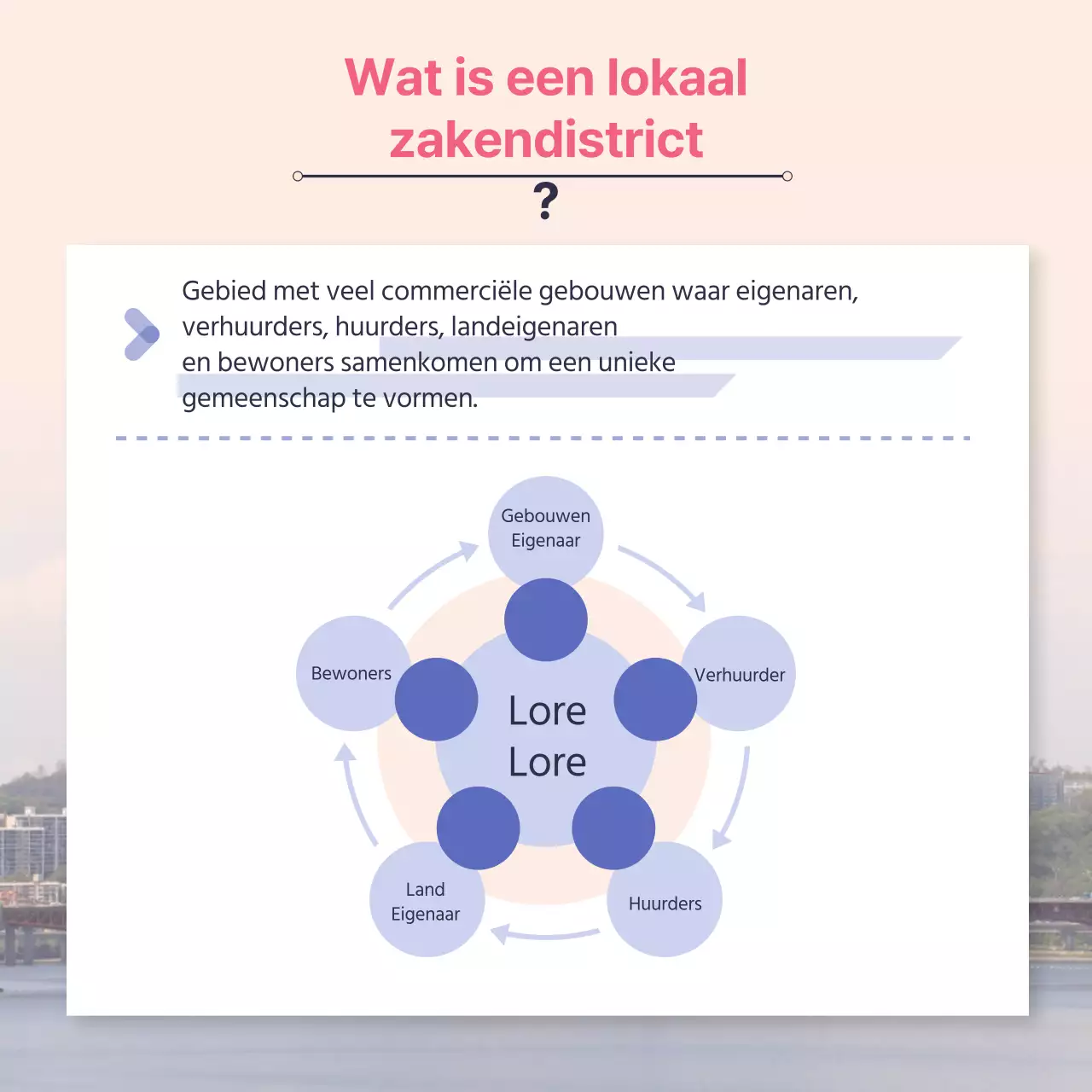 Modern plaatselijk handelsrecht uitgelegd in roze en blauw