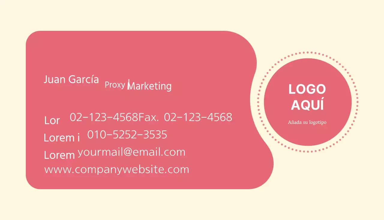 Tarjeta de visita rosa