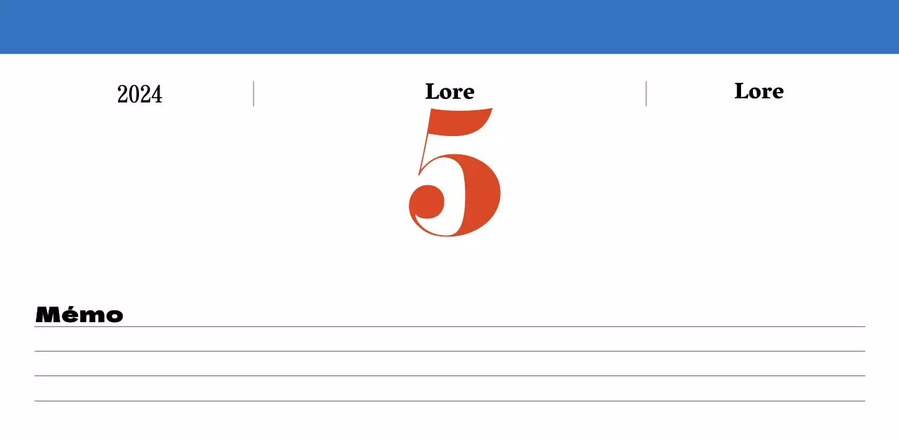 Calendrier rétro conceptuel de la nostalgie en rouge et bleu