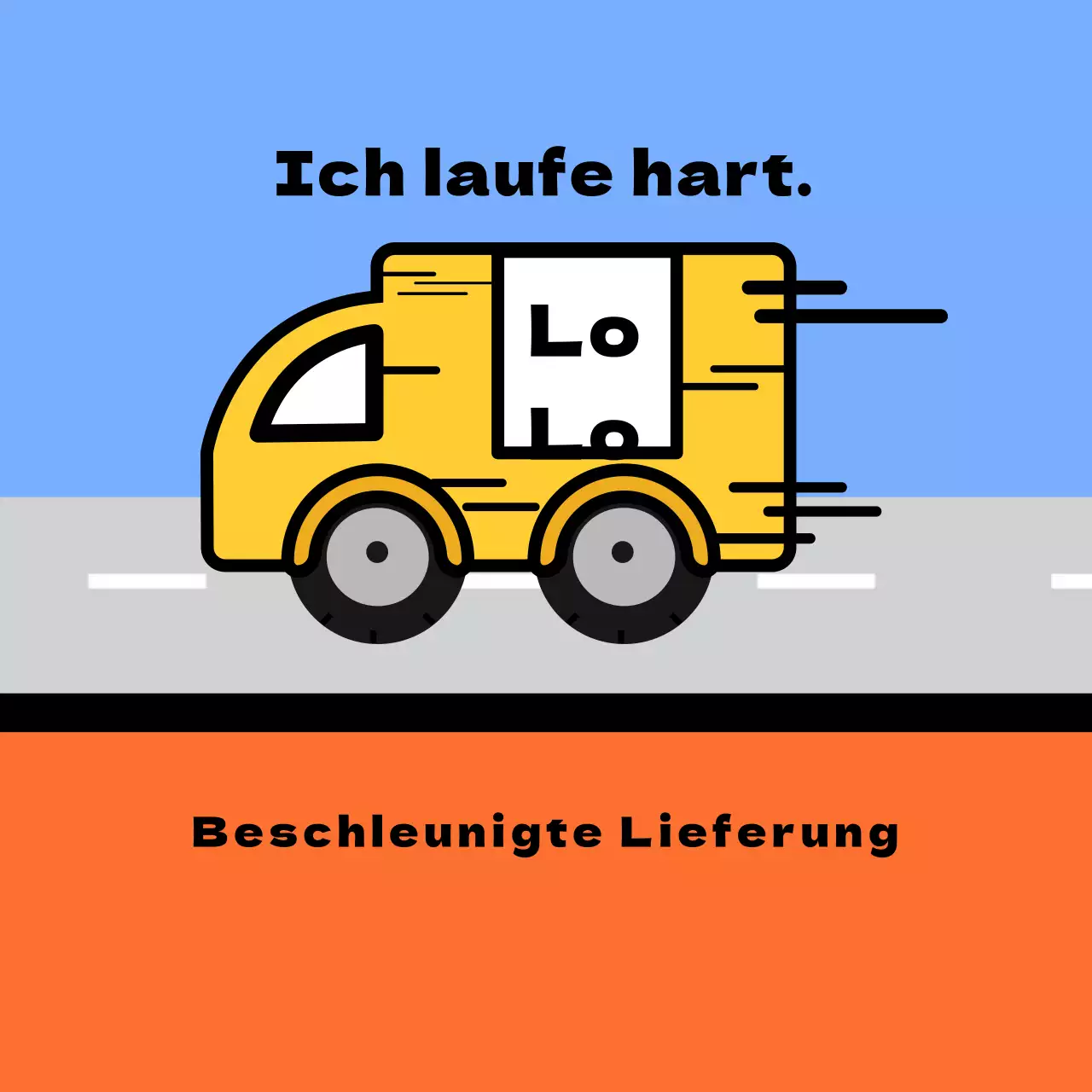 Quadratischer Aufkleber für den Versand