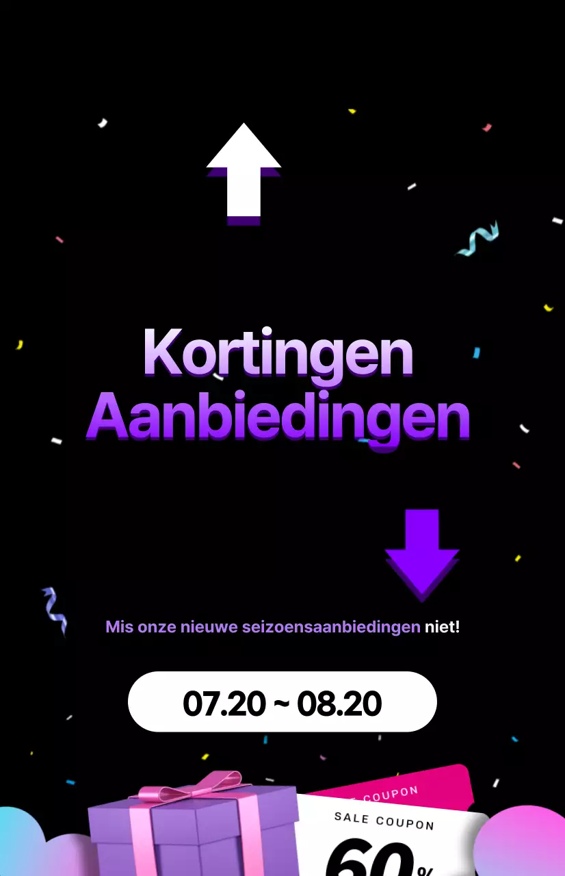 Een feestelijke uitverkoop in paars en zwart