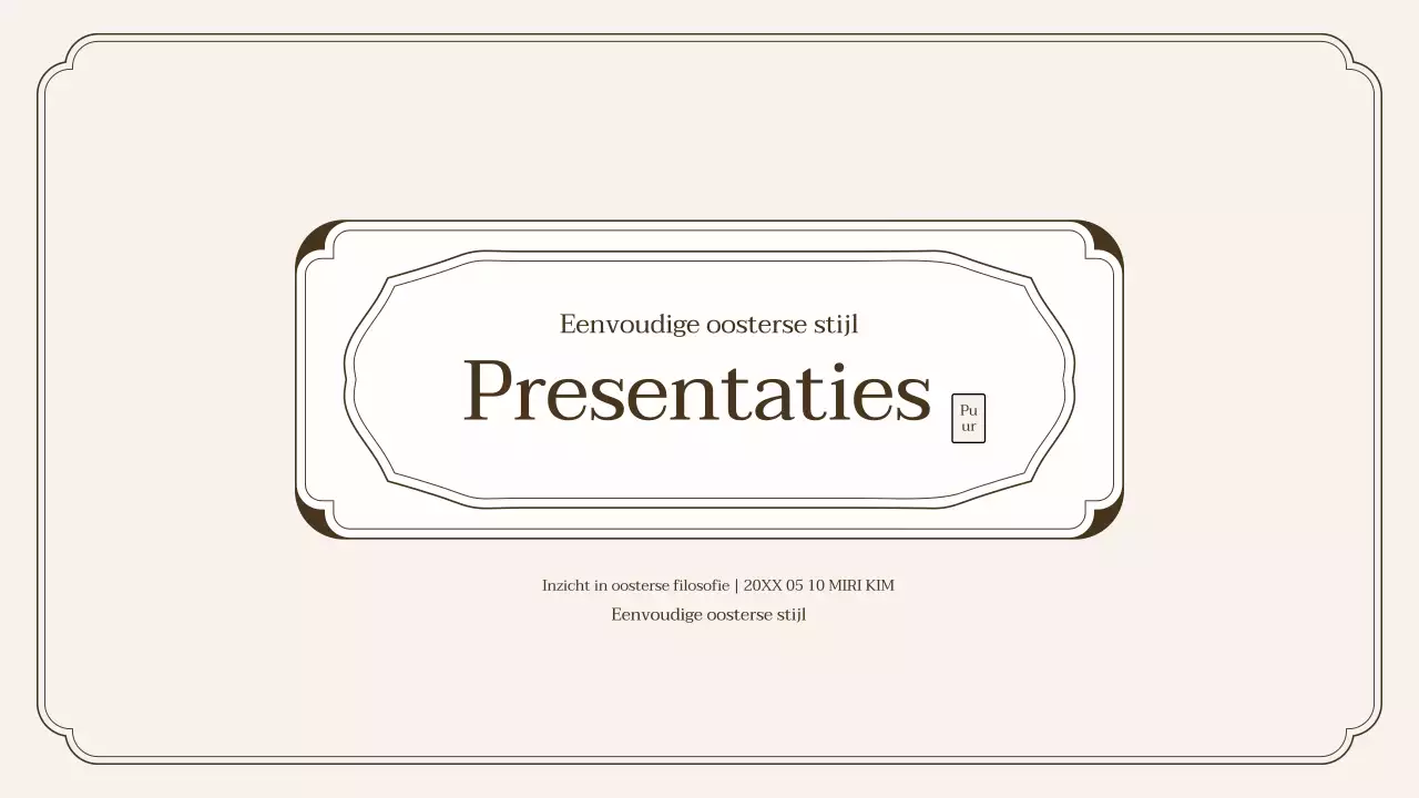 Eenvoudige presentatiekit in oosterse stijl