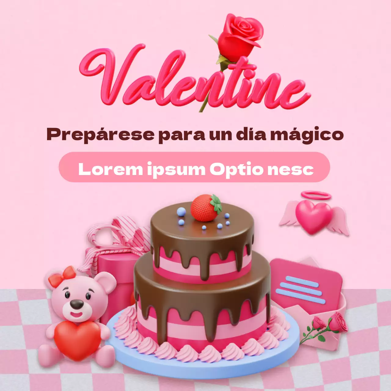 Pasteles de San Valentín en rosa con descuento