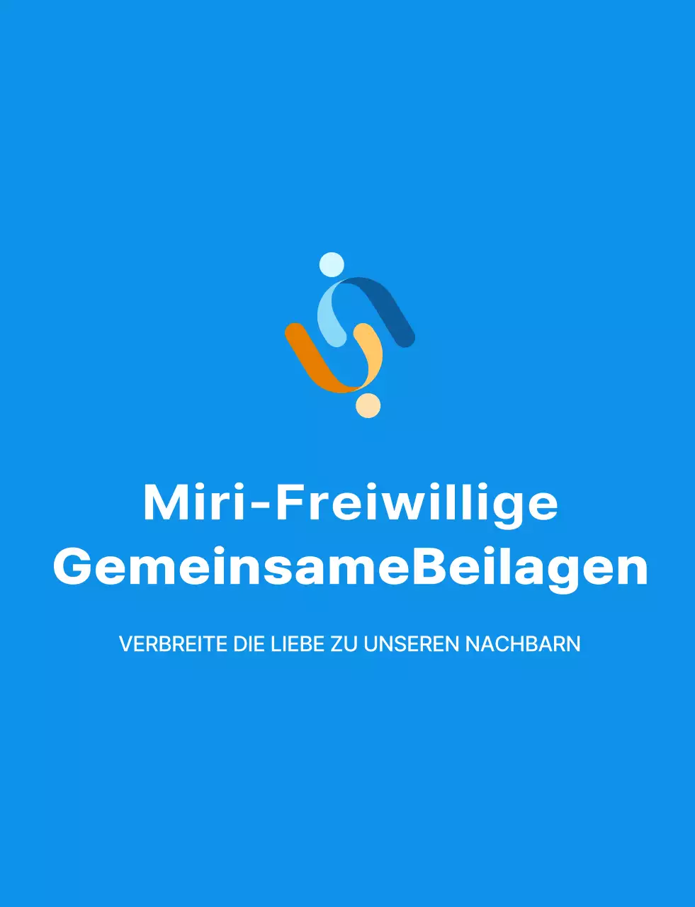 Einfache Freiwilligenweste mit blauem, weißem und gelbem Freiwilligenlogo