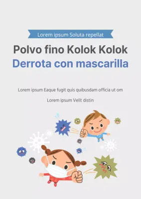 Folleto de la campaña de prevención de PM2,5 en gris y azul