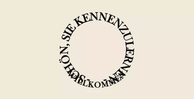 Einfacher, emotionaler Textstil in Hellbraun und Schwarz