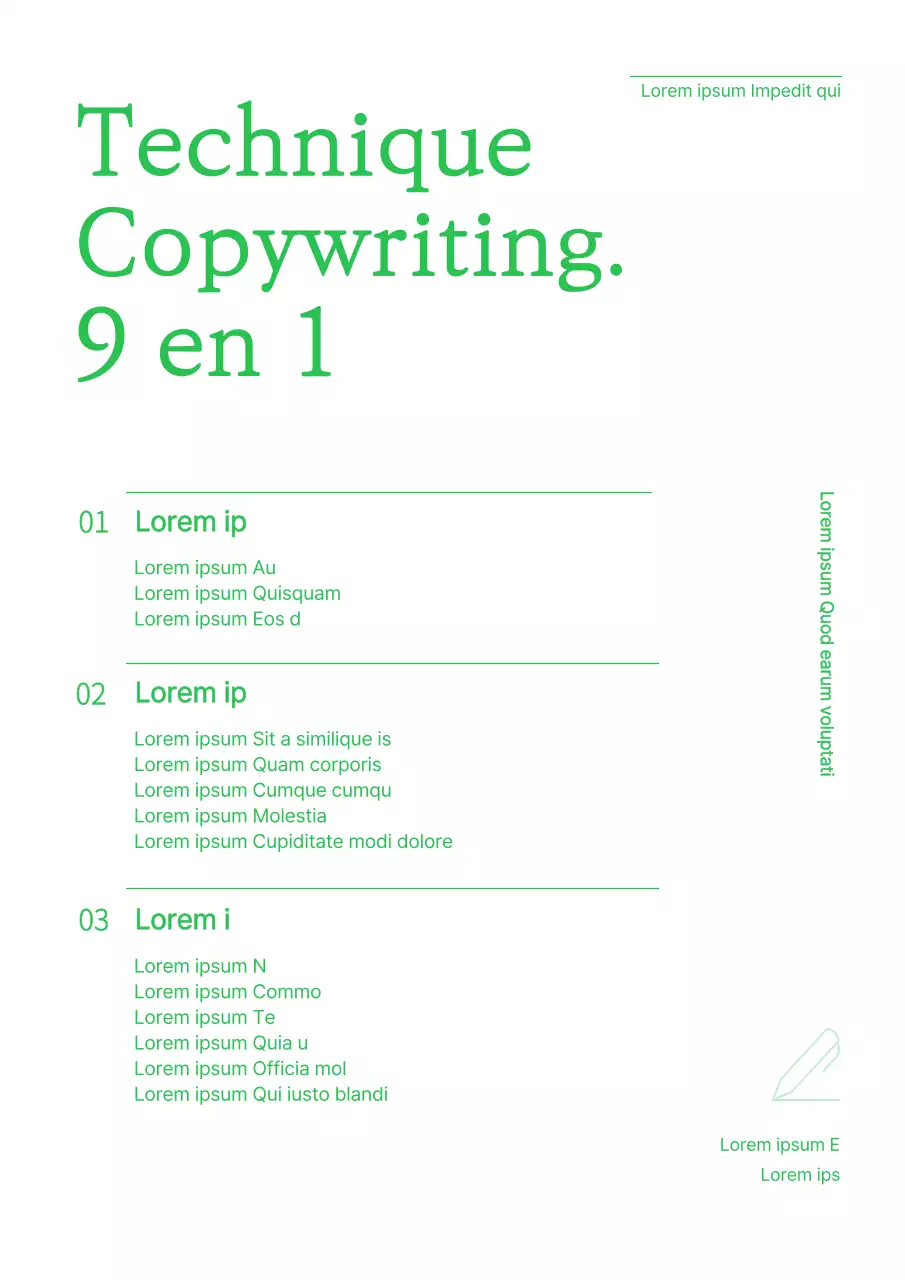 Un plan de cours simple, de style moderne, en vert et blanc