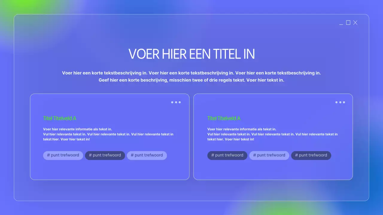 Eenvoudige mappen in blauw en fluorescerende kleuren