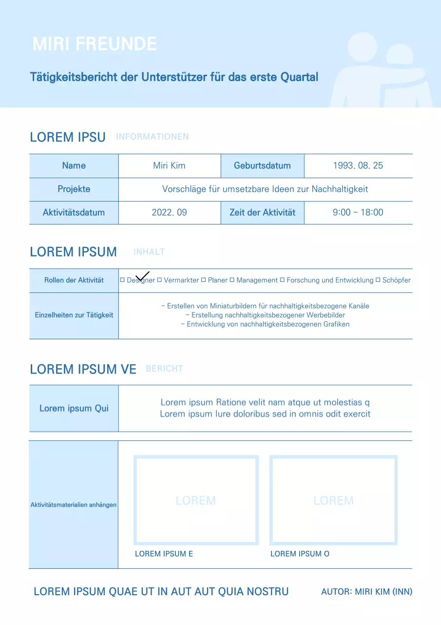 Unterstützer berichten in hellblau