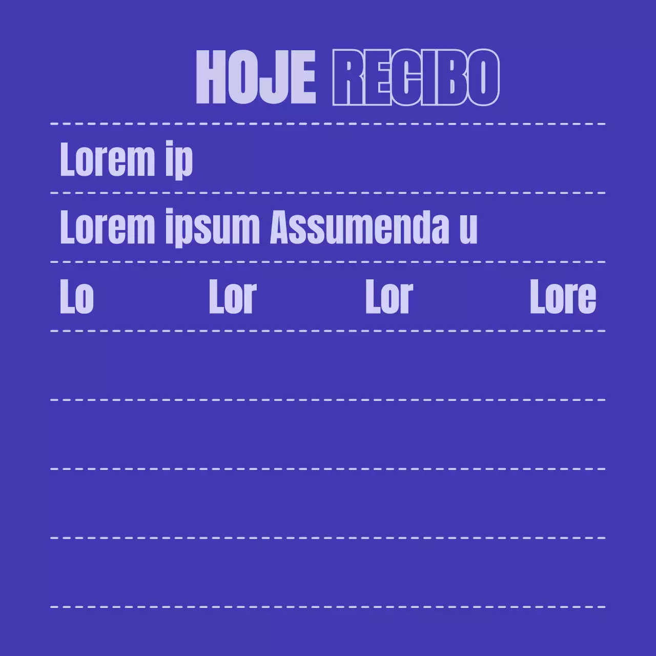 Padrão de conceito de recibo simples em azul-marinho e malva