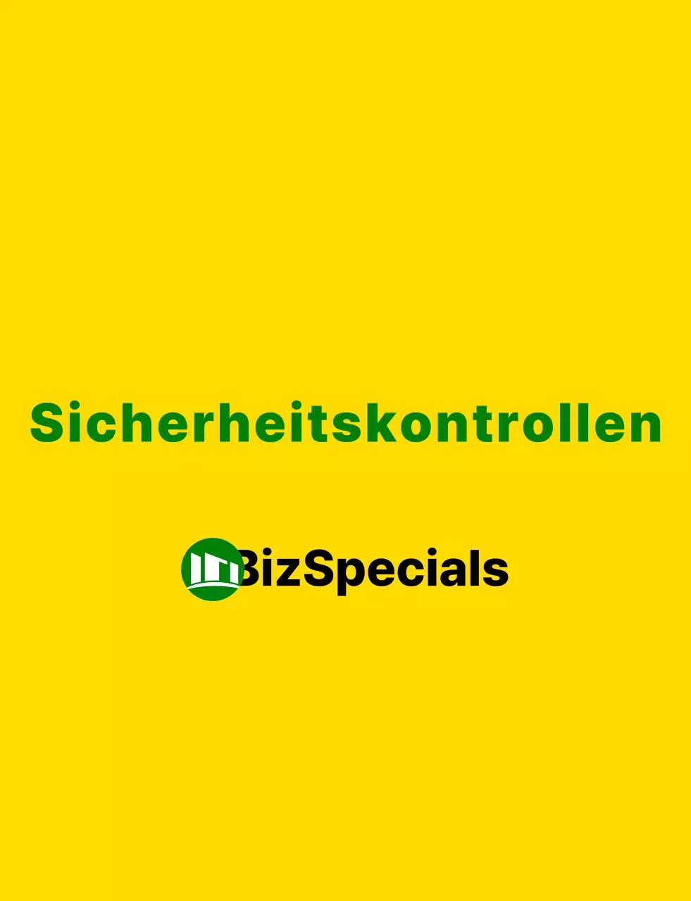 Ein sauberes gelbes und grünes Design mit einem Emblem-Logo und hervorgehobenem Text Für Sicherheitsinspektoren