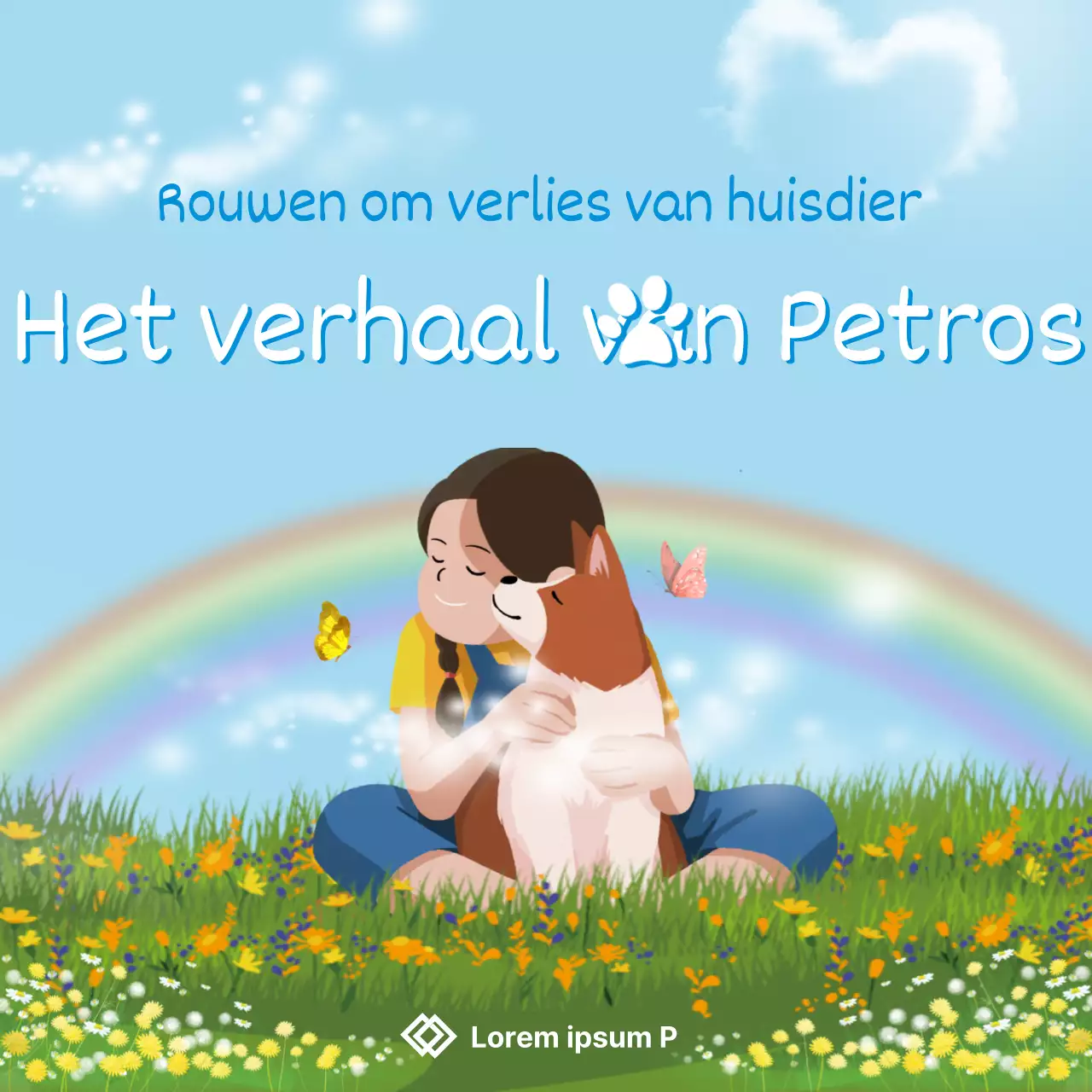 Het verhaal van Petros met schattige blauwe illustraties