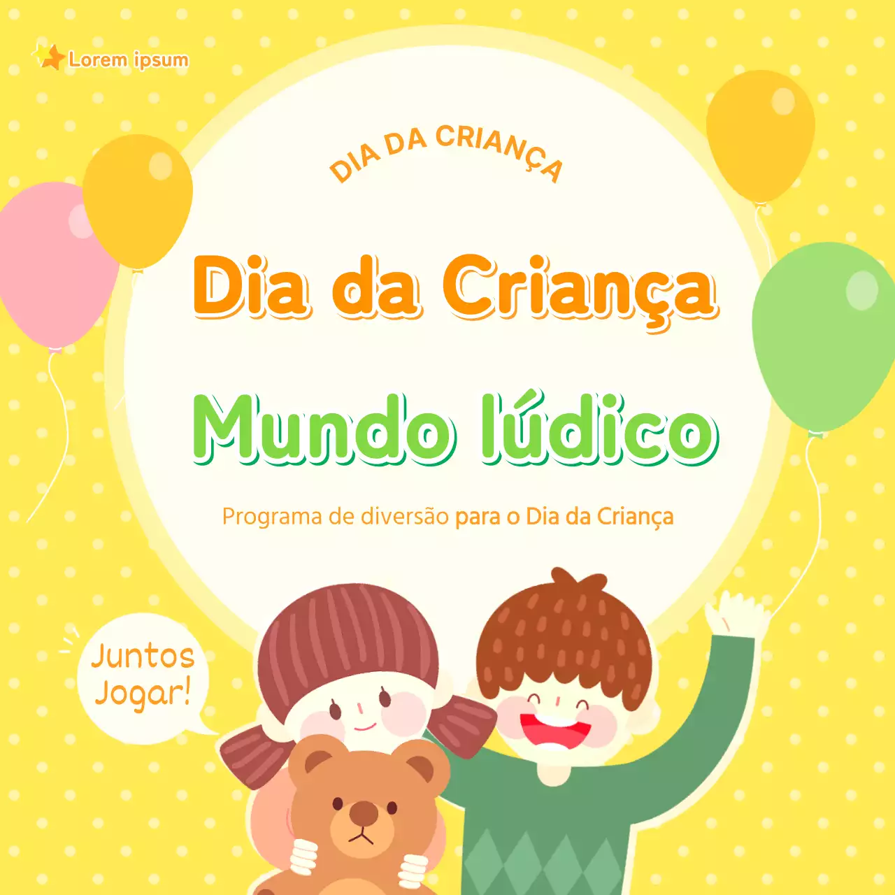 Cartão colorido para o Dia da Criança Notícias