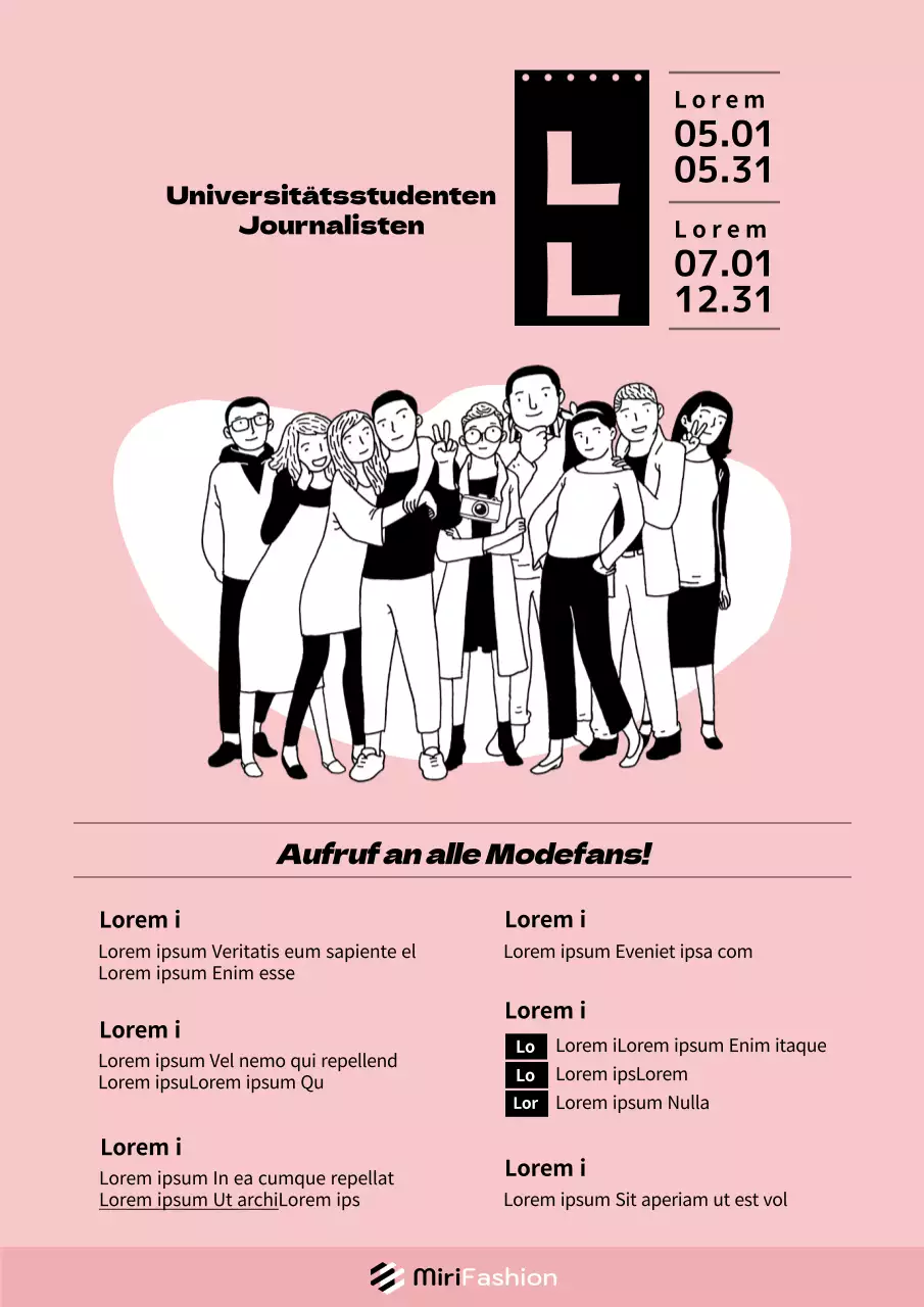 Pink Group Photo Concept Illustration Aufruf zur Einreichung von Beiträgen