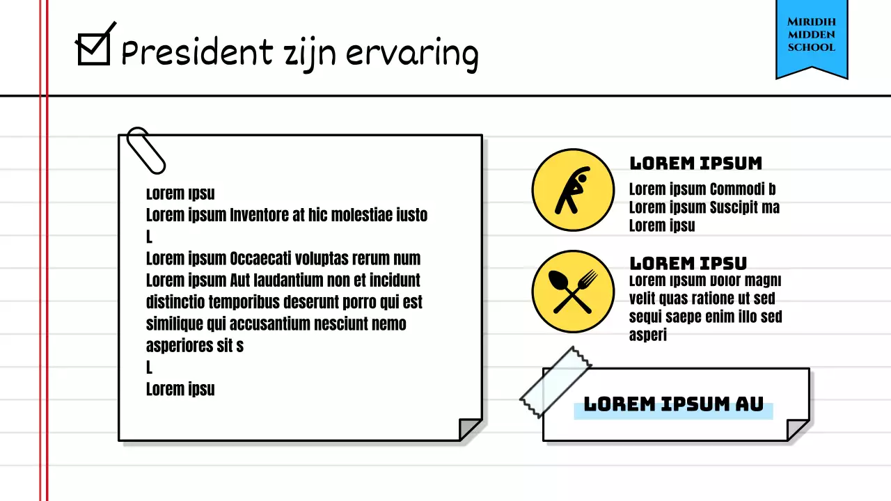 De uitslag van de studentenraadsverkiezing bekendmaken met een schattig geel schriftenboekconcept