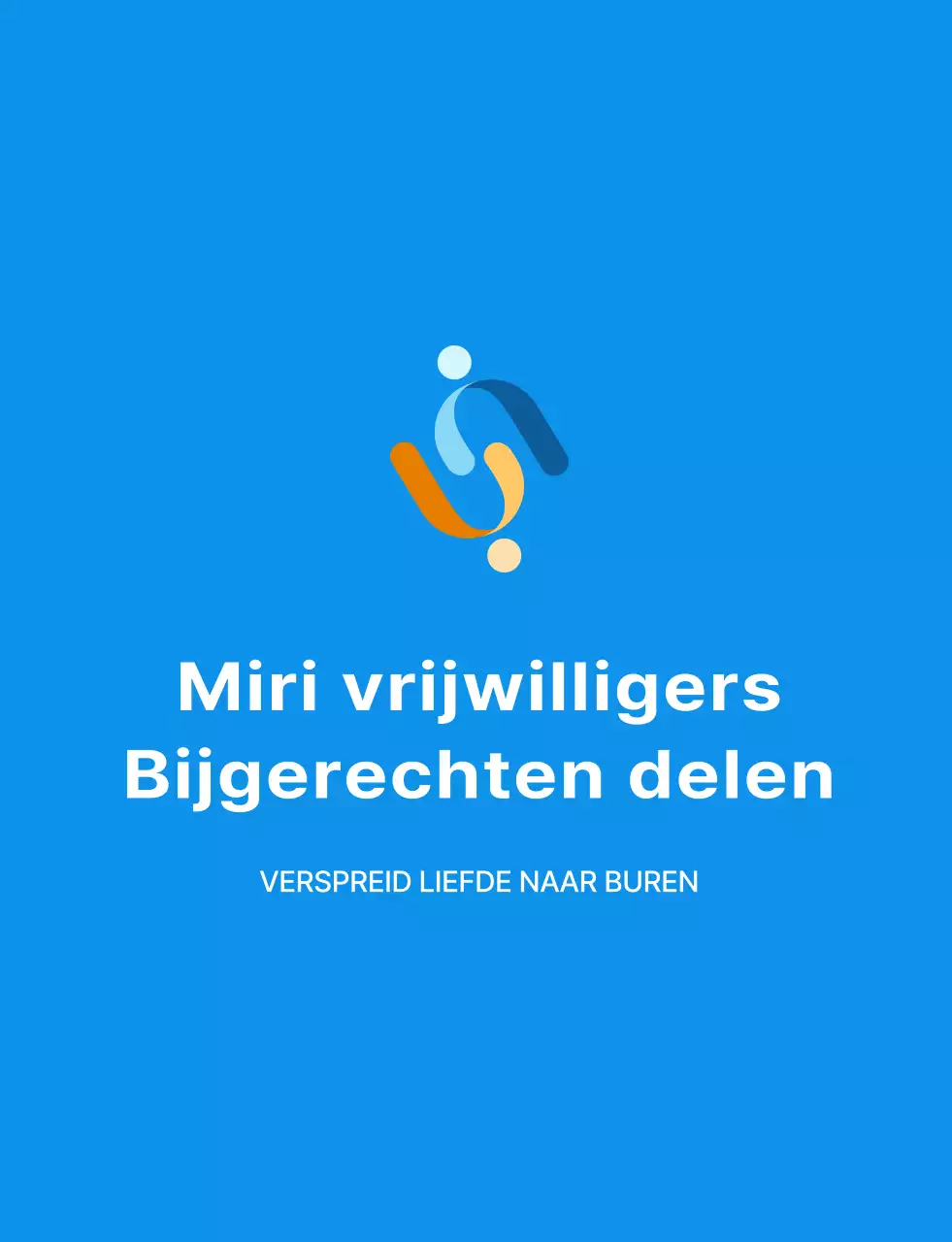 Eenvoudig vrijwilligersvest met blauw wit en geel vrijwilligersembleem