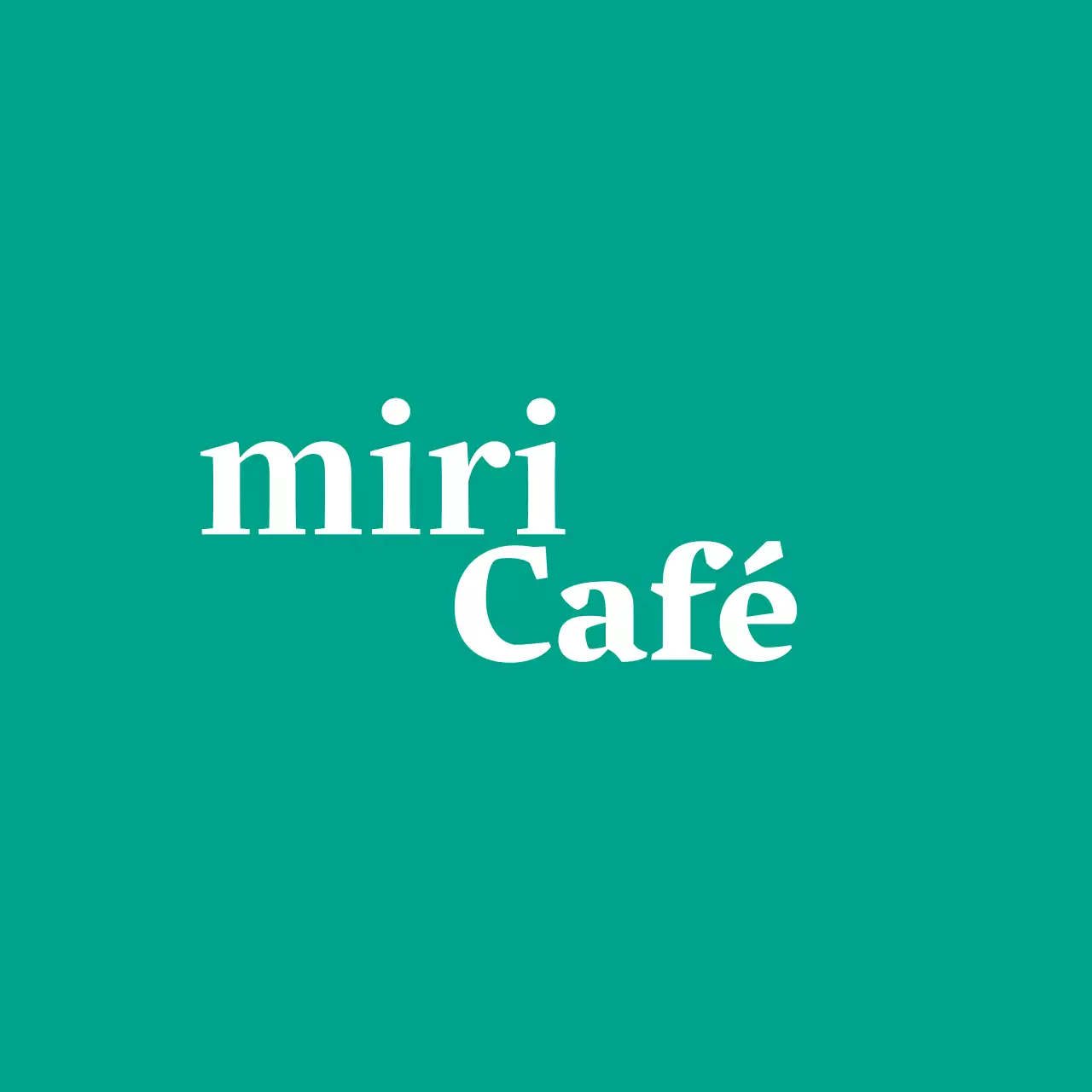 Café Ballette sur fond turquoise avec un logo en anglais