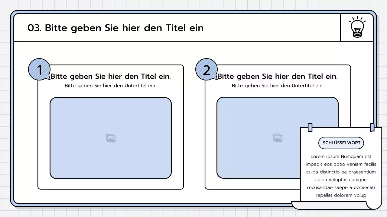 Ein Basis-Präsentationspaket in Gelb, Lindgrün und Blau