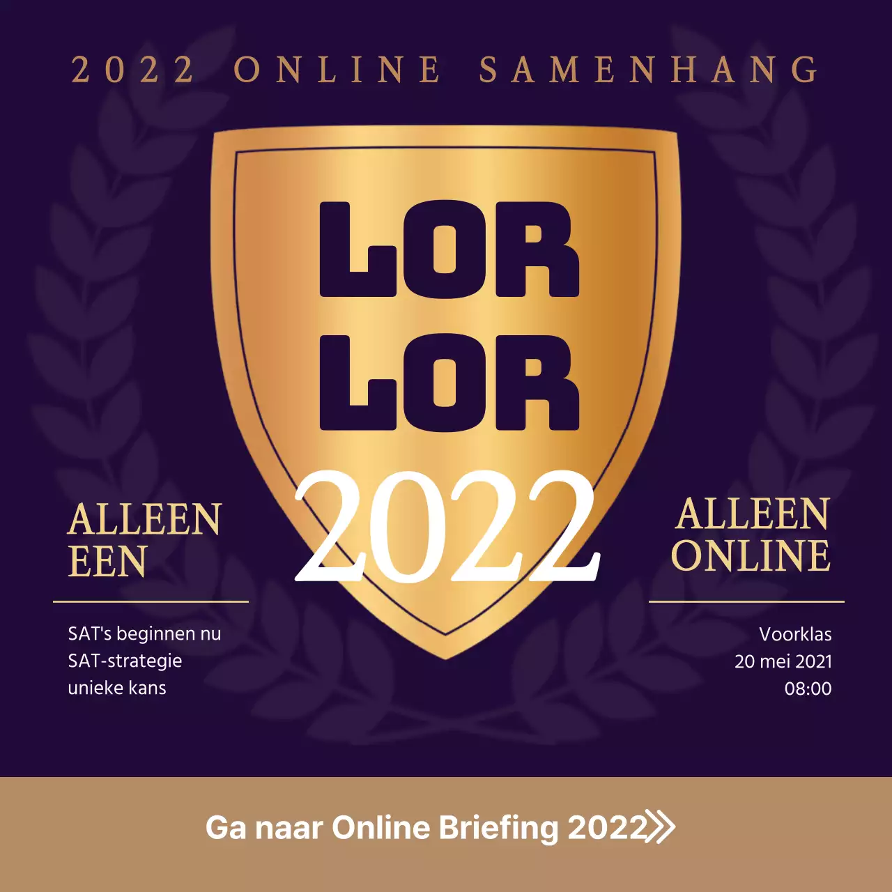 Een luxe e-cursus trainingsthema met paarse en gouden kleuren