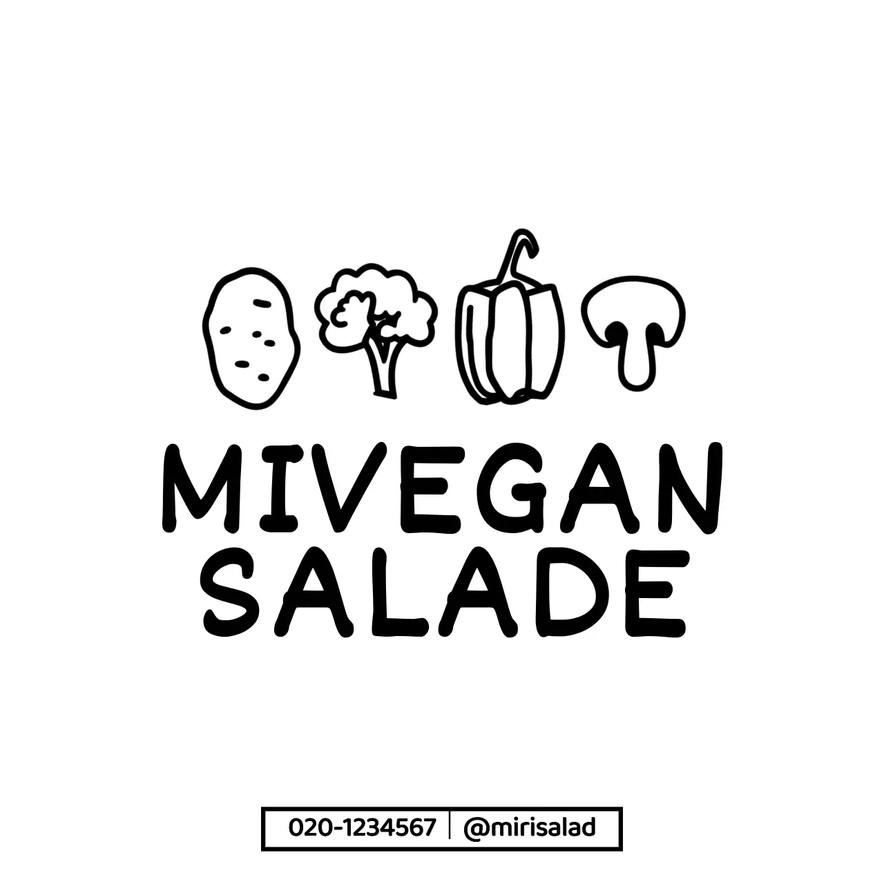 Schattige groente illustratie combinatie stijl salade winkel promotie en informatie gids