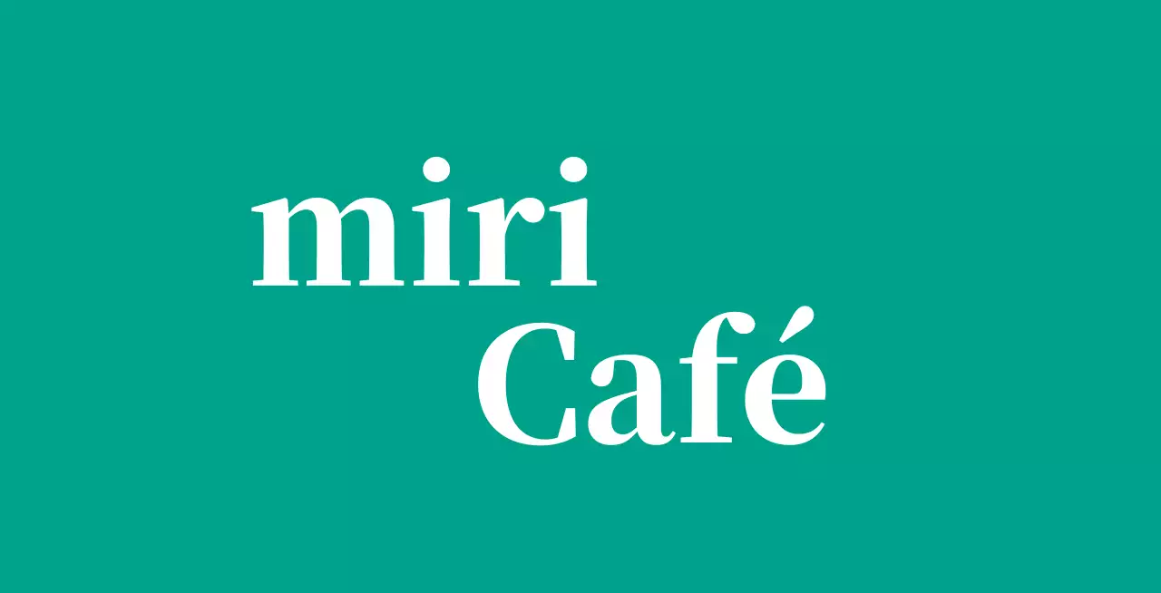 Cafe Ballette sobre fondo turquesa con logotipo en inglés