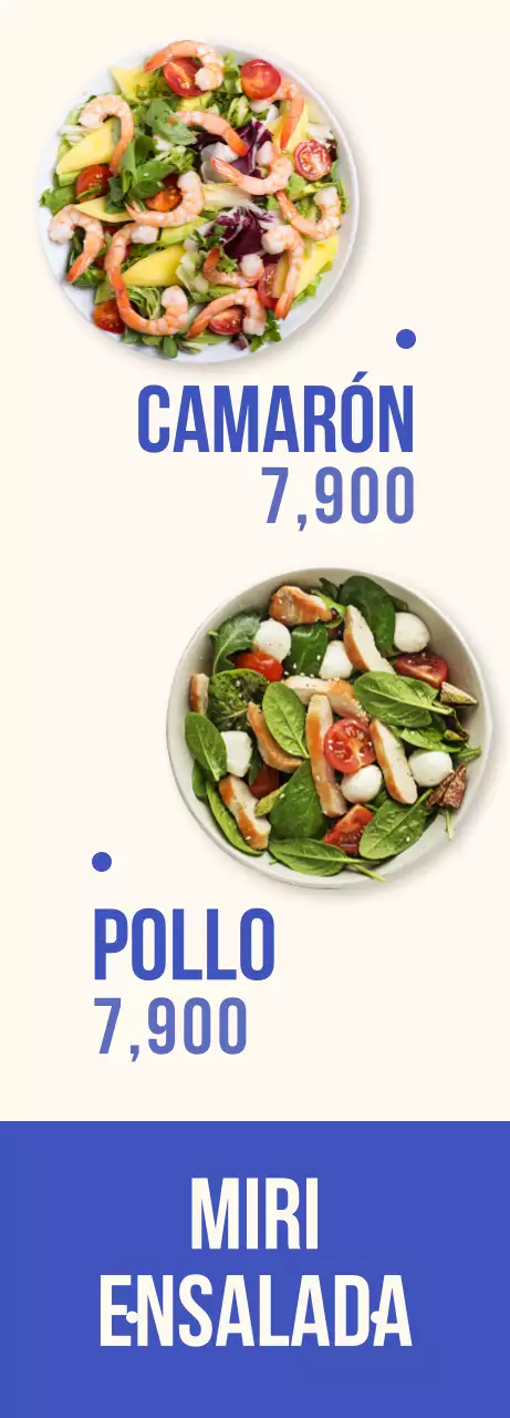 Una pancarta de ensalada fresca y refrescante con toques azules