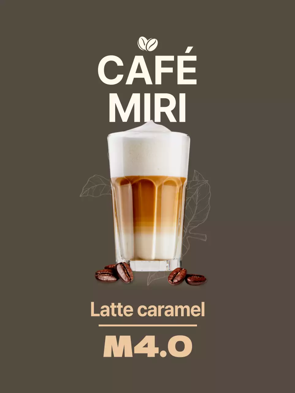 Bannière de café simple et sombre en marron et beige