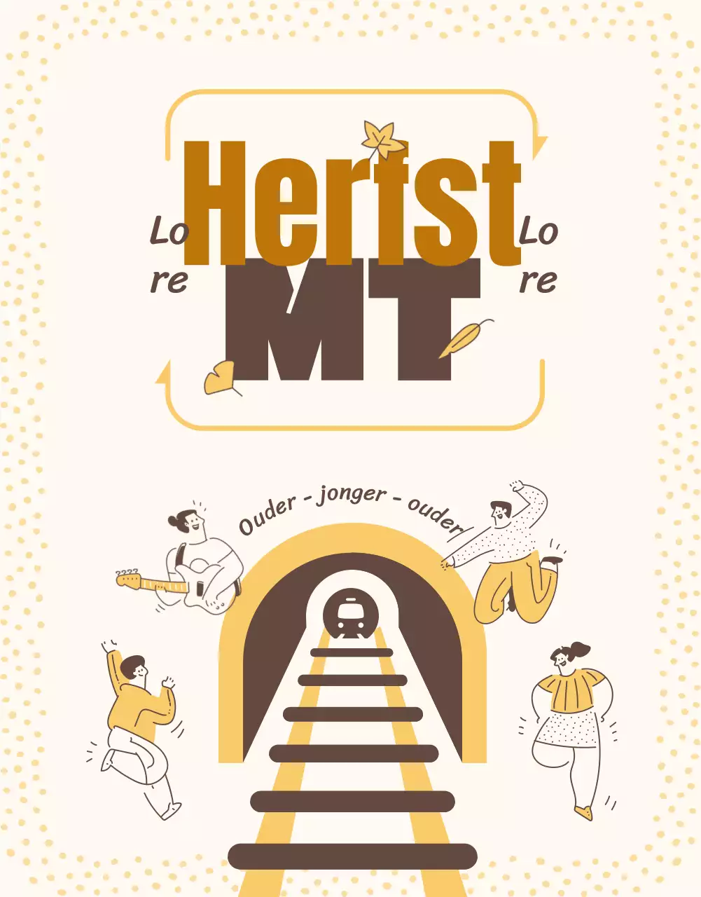 Herfst MT promoties en applicaties in een bruine en vrolijke stemming