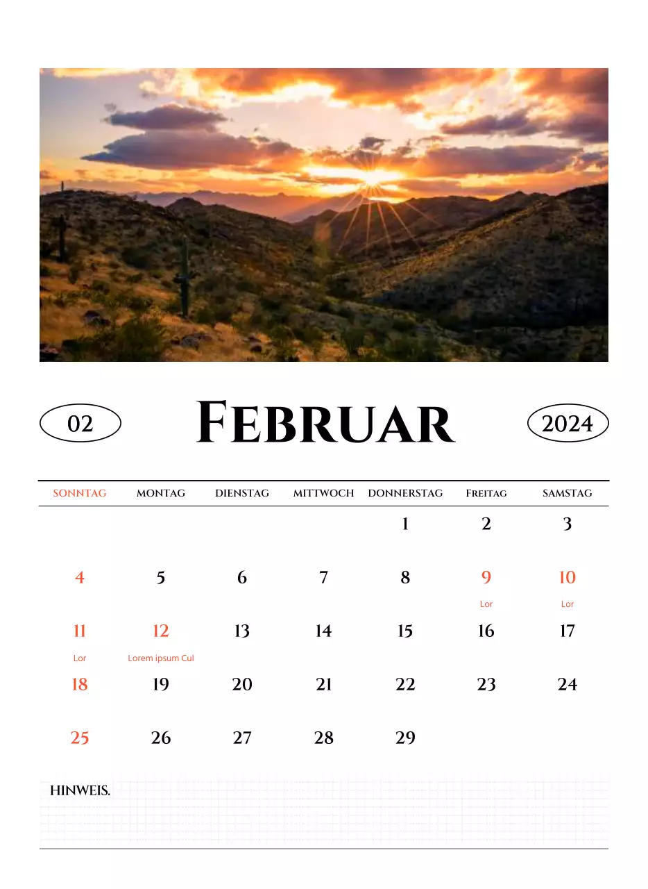 Wandkalender im einfachen Stil mit schwarz-weißer emotionaler Reisefotografie