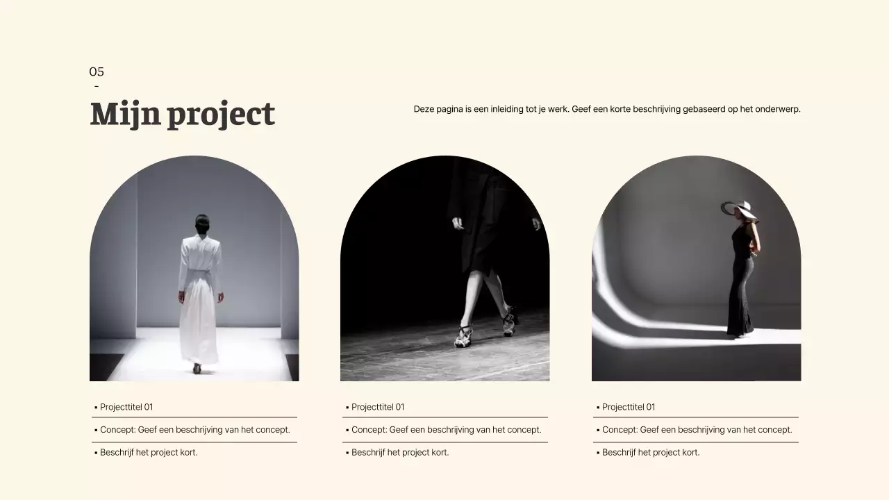 Eenvoudig modeontwerp en portfolio in pastelkleuren