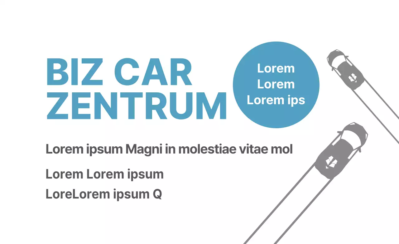 Einfache Auto-Symbol und Text-Kombination Stil in dunklen hellblau und schwarz für Auto-Center-Informationen