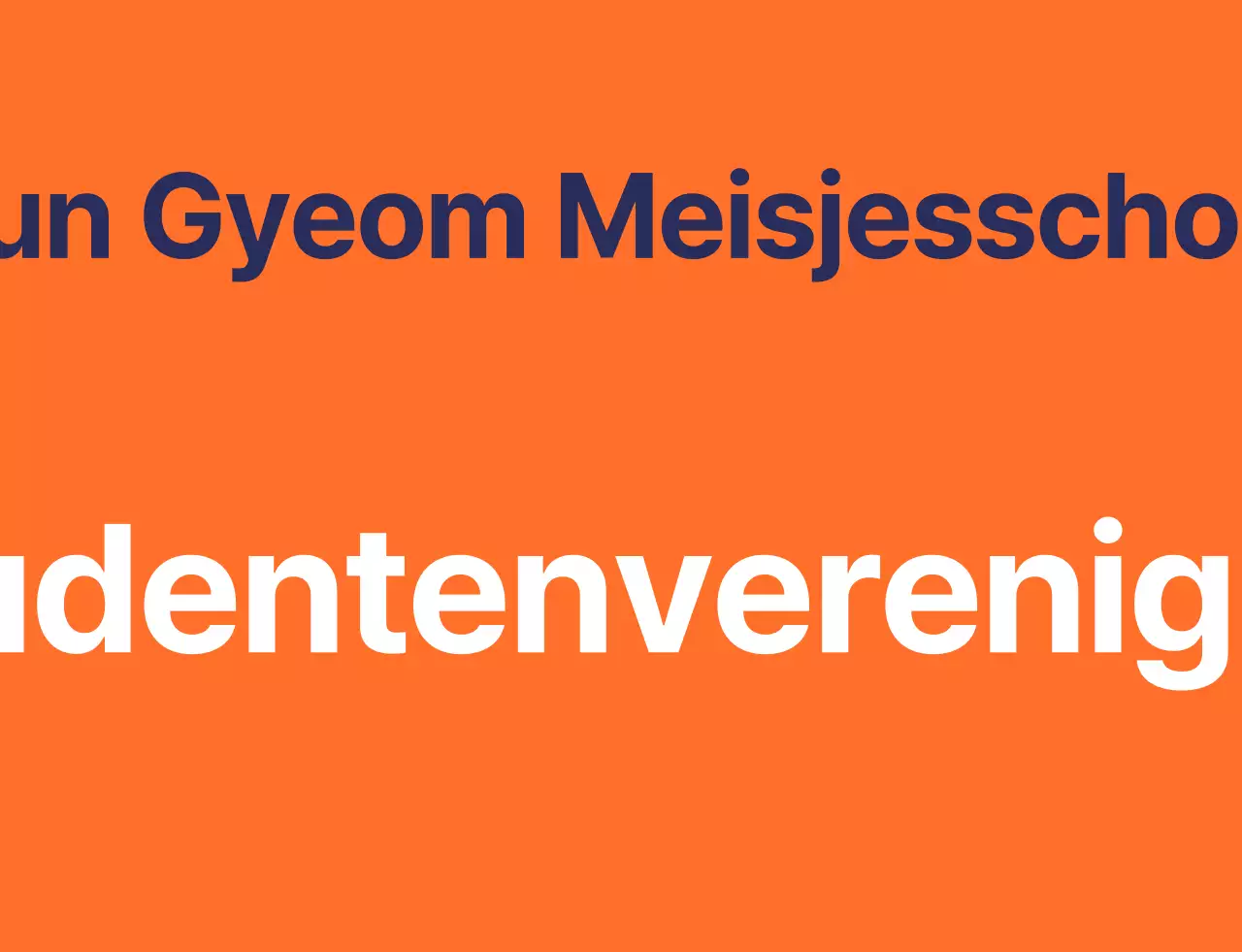 Vest van de studentenraad van een middelbare school met oranje-navy blauw logo van het schoolsymbool