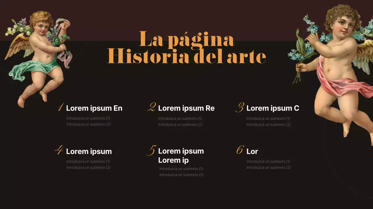 Infografía de obra maestra antigua en negro y marrón