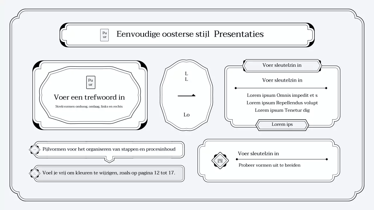 Eenvoudige presentatiekit in oosterse stijl