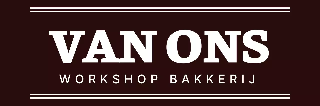 Eenvoudig modern tekstlogo in bruin en wit voor bakkerijpersoneel