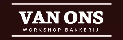 Eenvoudig modern tekstlogo in bruin en wit voor bakkerijpersoneel