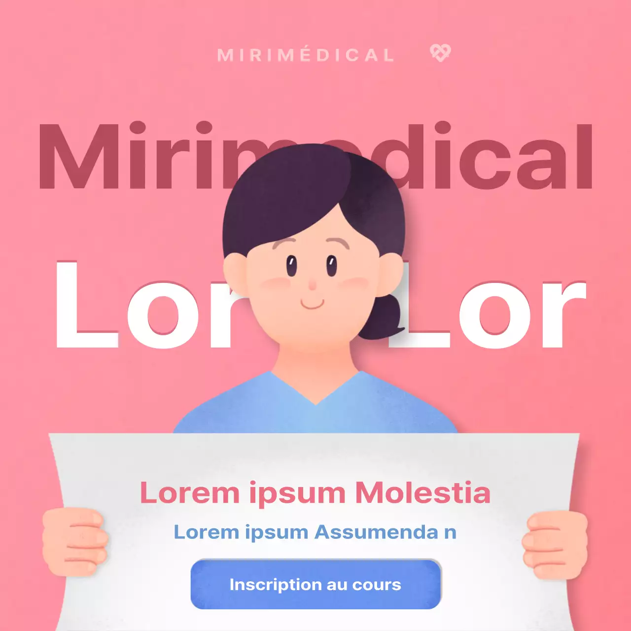 Certificat rose et bleu clair publicité pour l'école