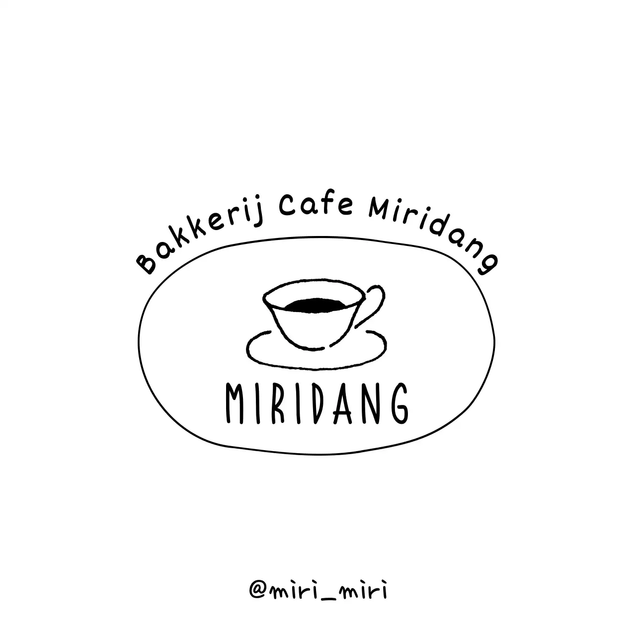 Café-ontwerp met eenvoudige zwarte koffie-illustratie