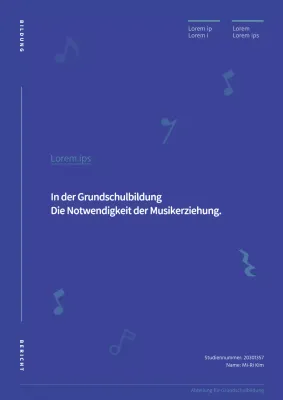 Modernes und einfaches Dokument "Einführung in die Pädagogik" in blau und weiß