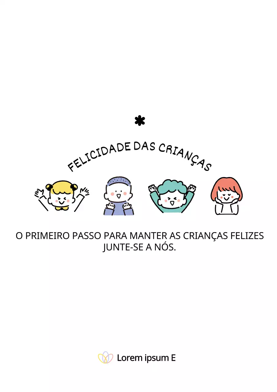 Conceber uma bolsa de cordel para uma organização infantil com ilustrações de crianças e serviços para crianças