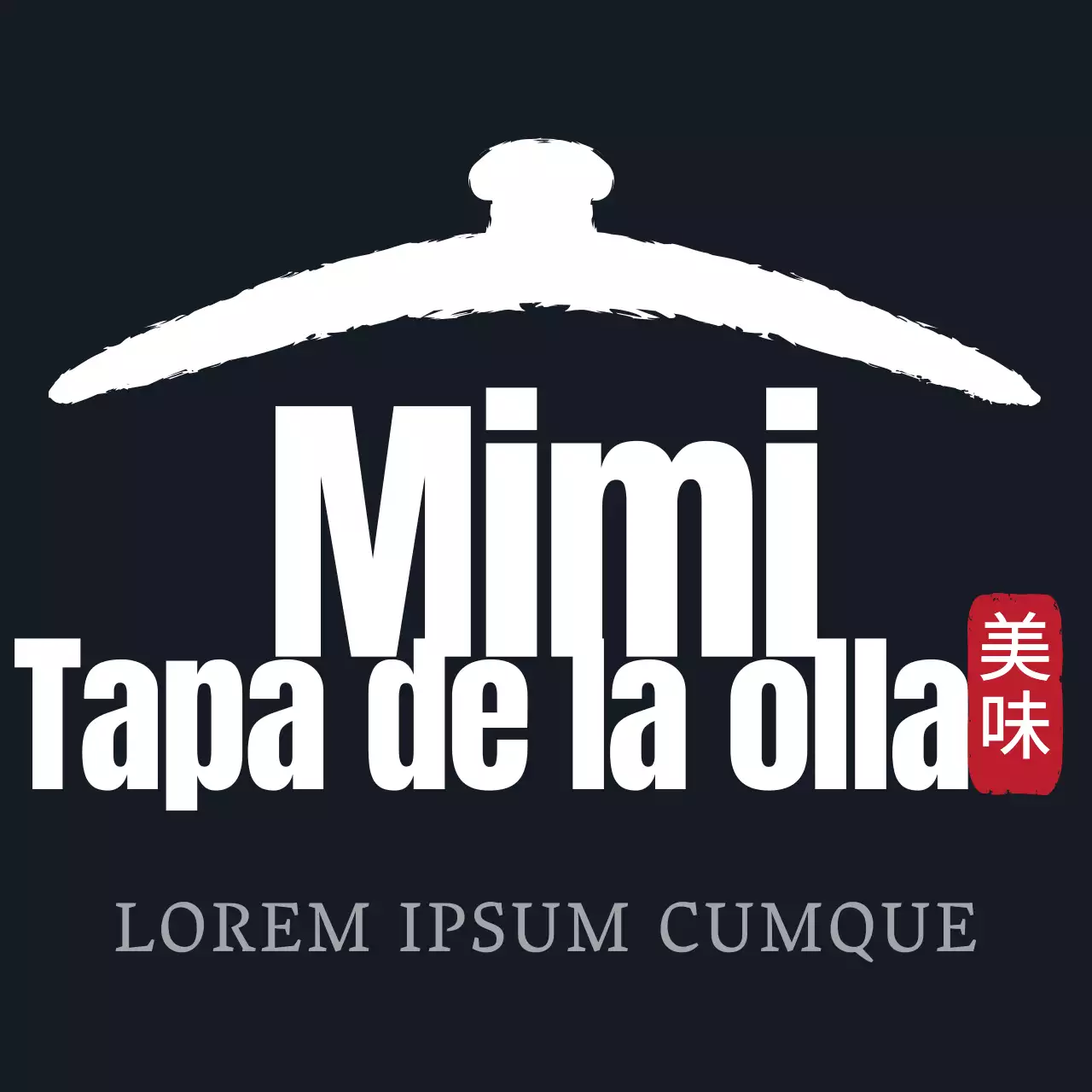 Logotipo sencillo en negro y rojo del símbolo tradicional de la olla de barro para empleados y clientes de un restaurante de charcutería