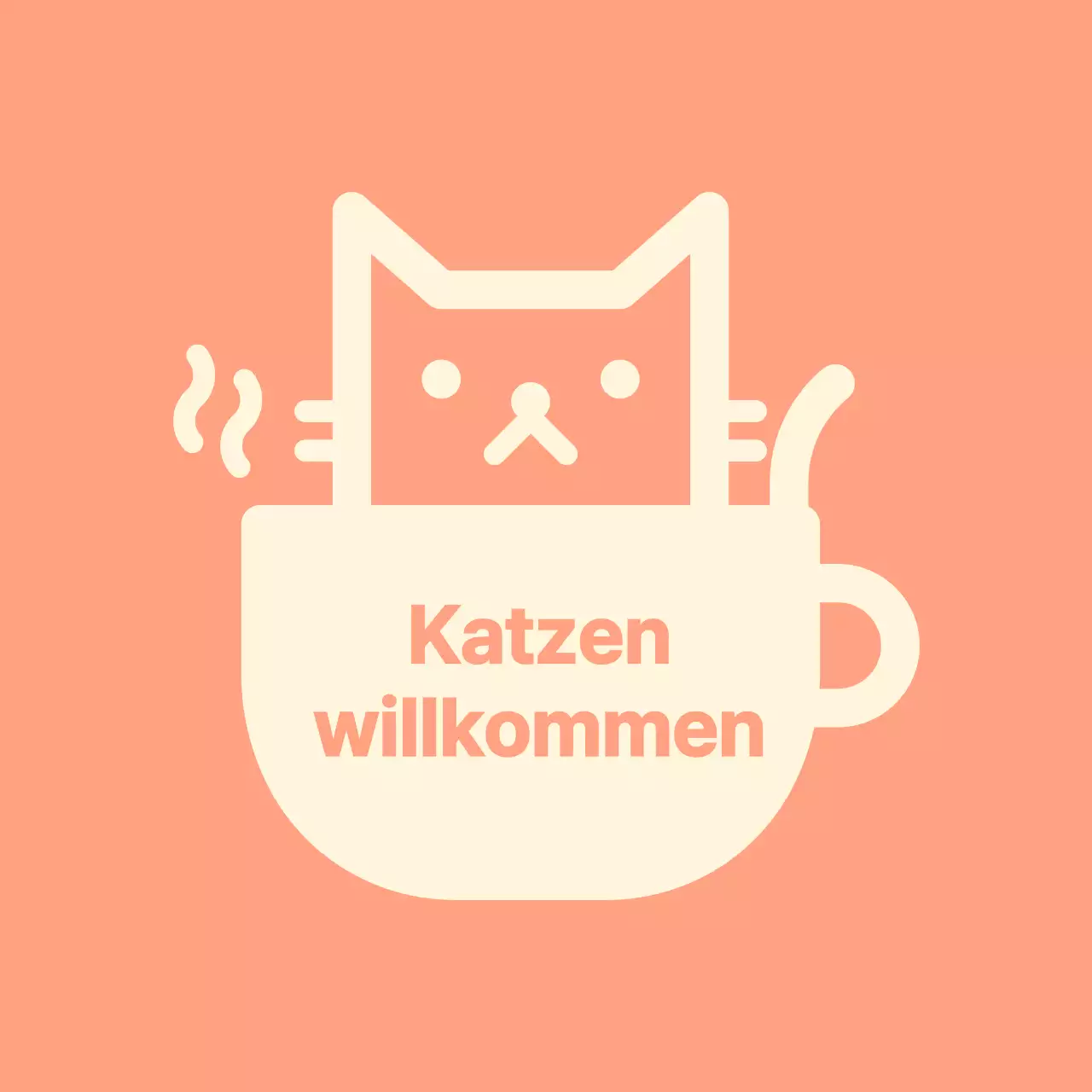 Katzencafé Valkyrie mit Katzen auf einem rosa Hintergrund