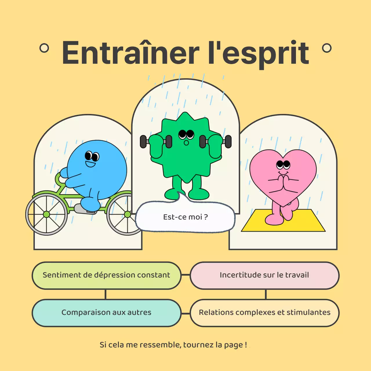 Mignon centre de conseil psychologique jaune et vert