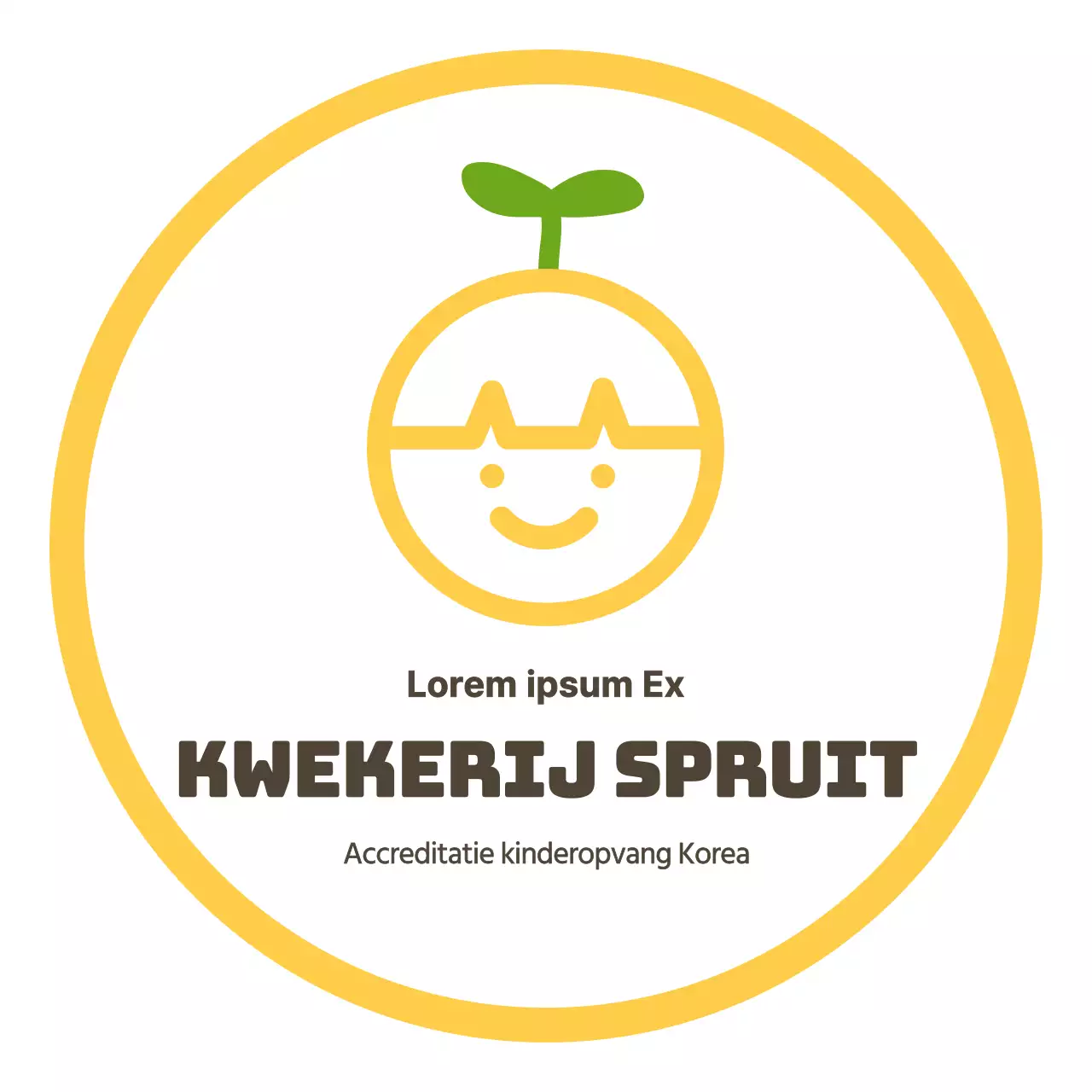 Clean stijl kwekerij logo bord in geel en bruin