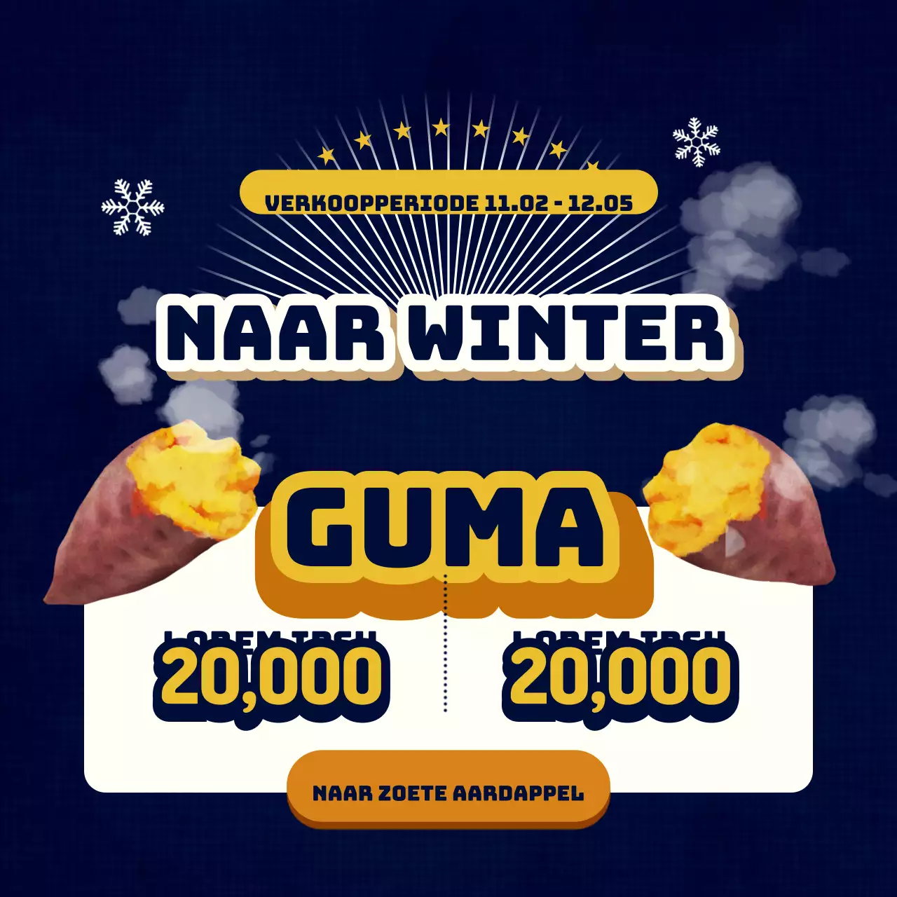 Wintersnack zoete aardappel