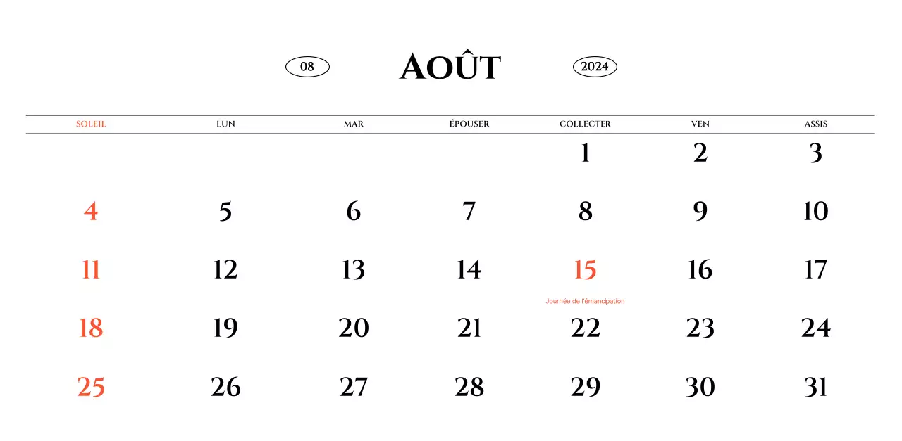 Calendrier mural de style simple avec concept de photographie de voyage émotionnelle en noir et blanc