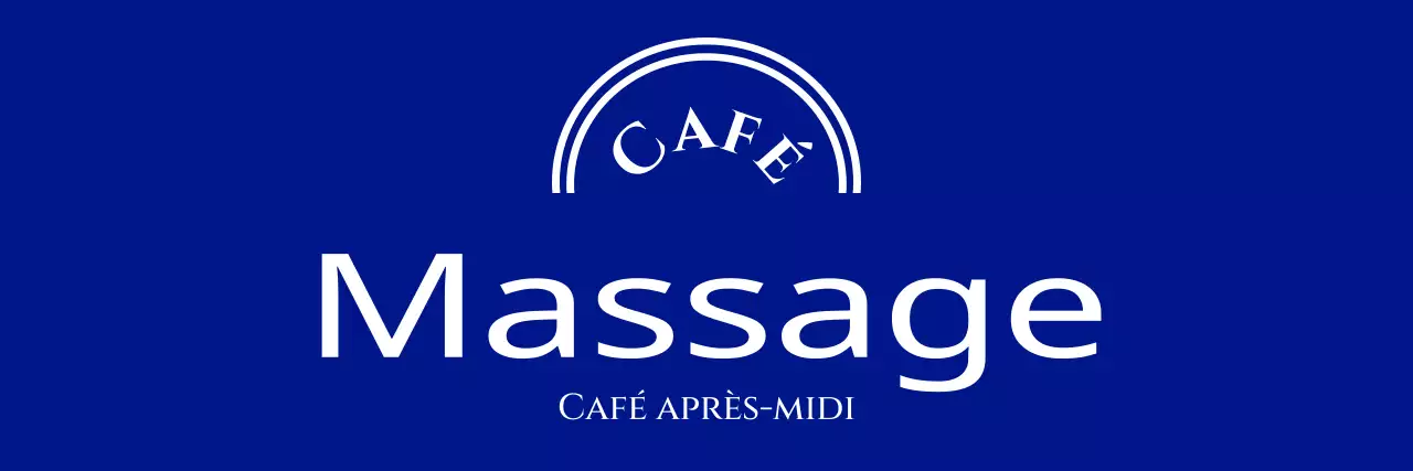 Tablier d'une seule ligne avec le logo du café décoré d'un arc de cercle.